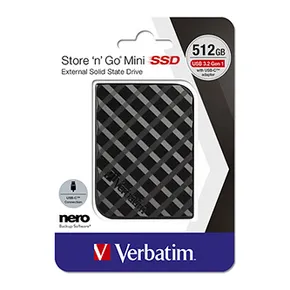 Externý disk SSD Verbatim USB 3.2 Gen 1, 512 GB, Store N Go Mini, 53236, USB-A/Micro-B, ob